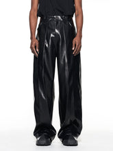 Pleated Straight Leg Leather Pants - COPPING THREADS - BLIND NO PLAN
